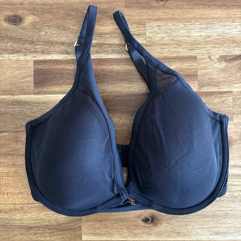 Thirdlove SIZE 30F Black Bra 24/7 Classic Contour Plunge Bra Underwire Mesh